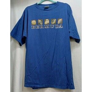 Vintage Single Stitch Davison's of Bermuda T-Shirt Men's XXL Blue Graphic Print